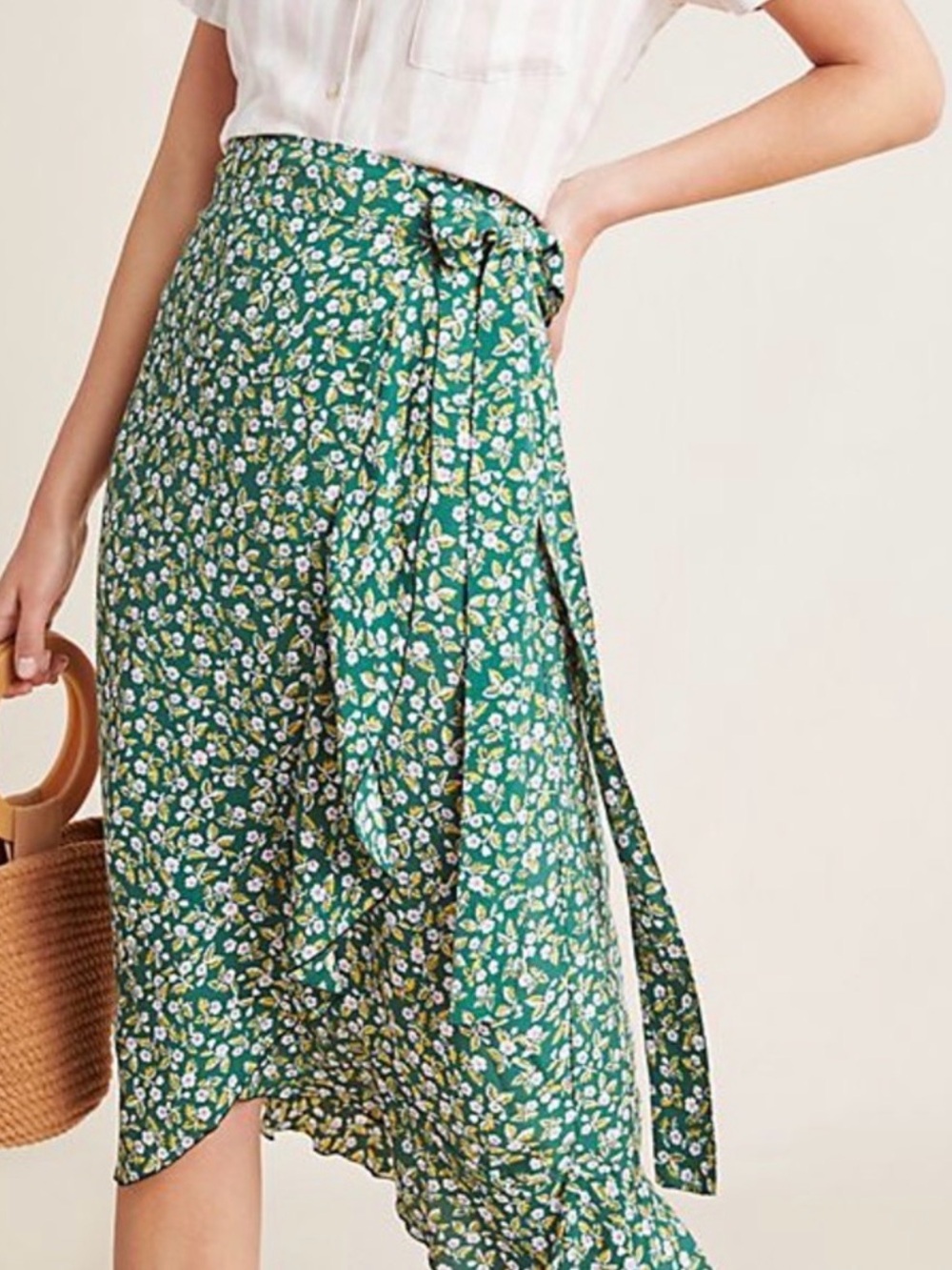 Faithfull The Brand x Anthropologie Celeste Floral Midi Wrap Skirt